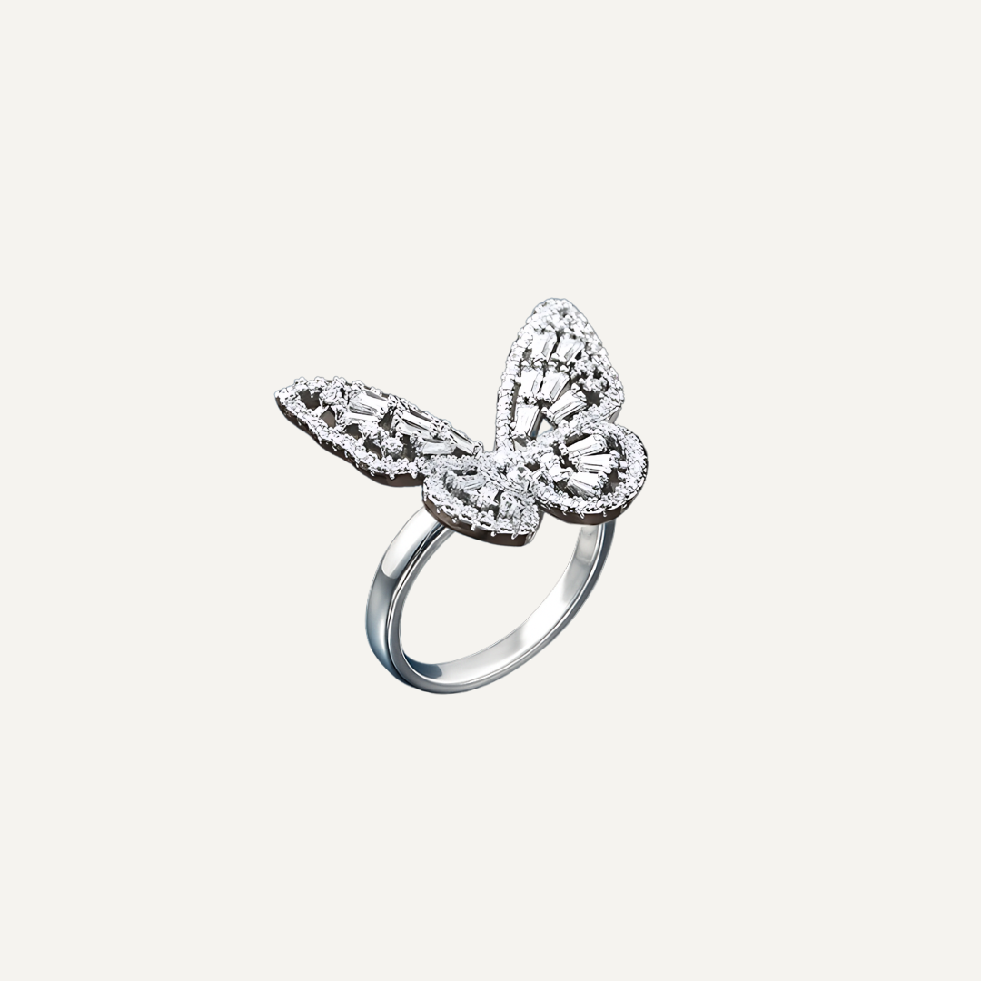 Elegant Butterfly Zircon Ring
