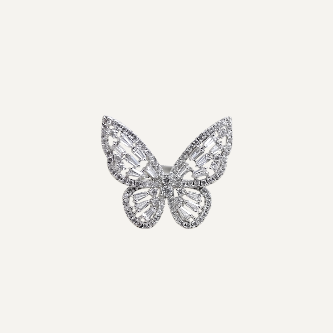 Elegant Butterfly Zircon Ring