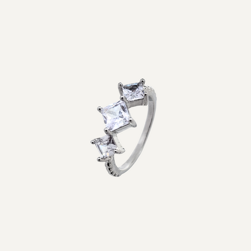 3-Stone Princess Cut Zirconia Ring