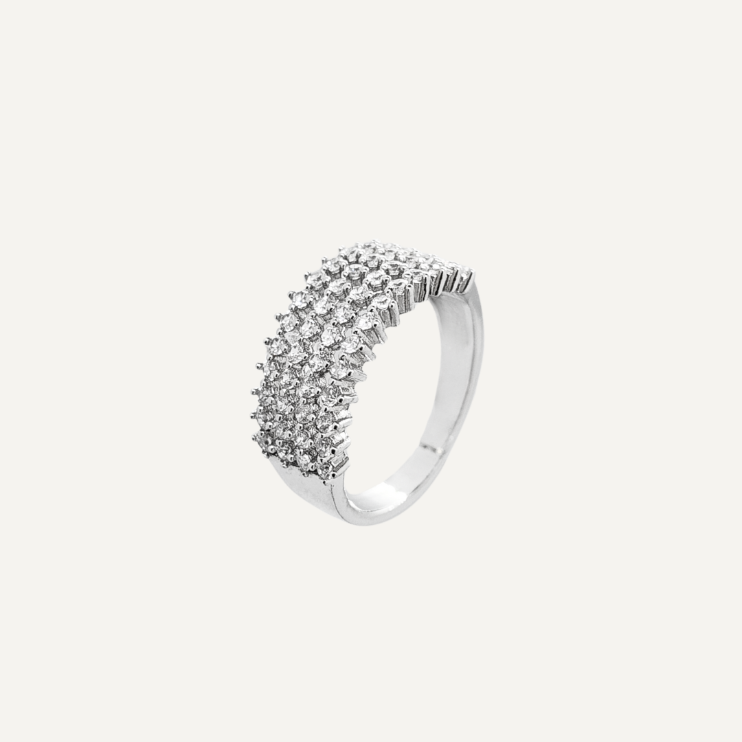 Four-row Zirconia Band Ring