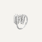 Zirconia Double Leaf Ring